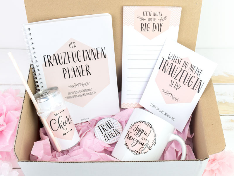 Geschenke Trauzeugin
 Premium Box Trauzeugin mit Plan Bonbon Villa