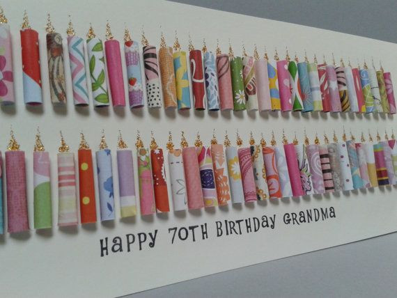 Geschenke Zum 75
 Happy 70TH Birthday Candle Card Can be Personalised