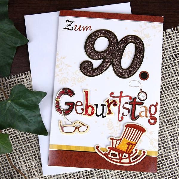 Geschenke Zum 90. Geburtstag
 Glückwunschkarte zum 90 Geburtstag mit Glitzer
