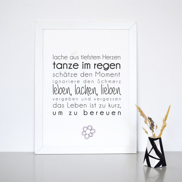 Geschenke Zum Hauseinzug
 Formart Kunstdruck leben lachen lieben Din A4 online