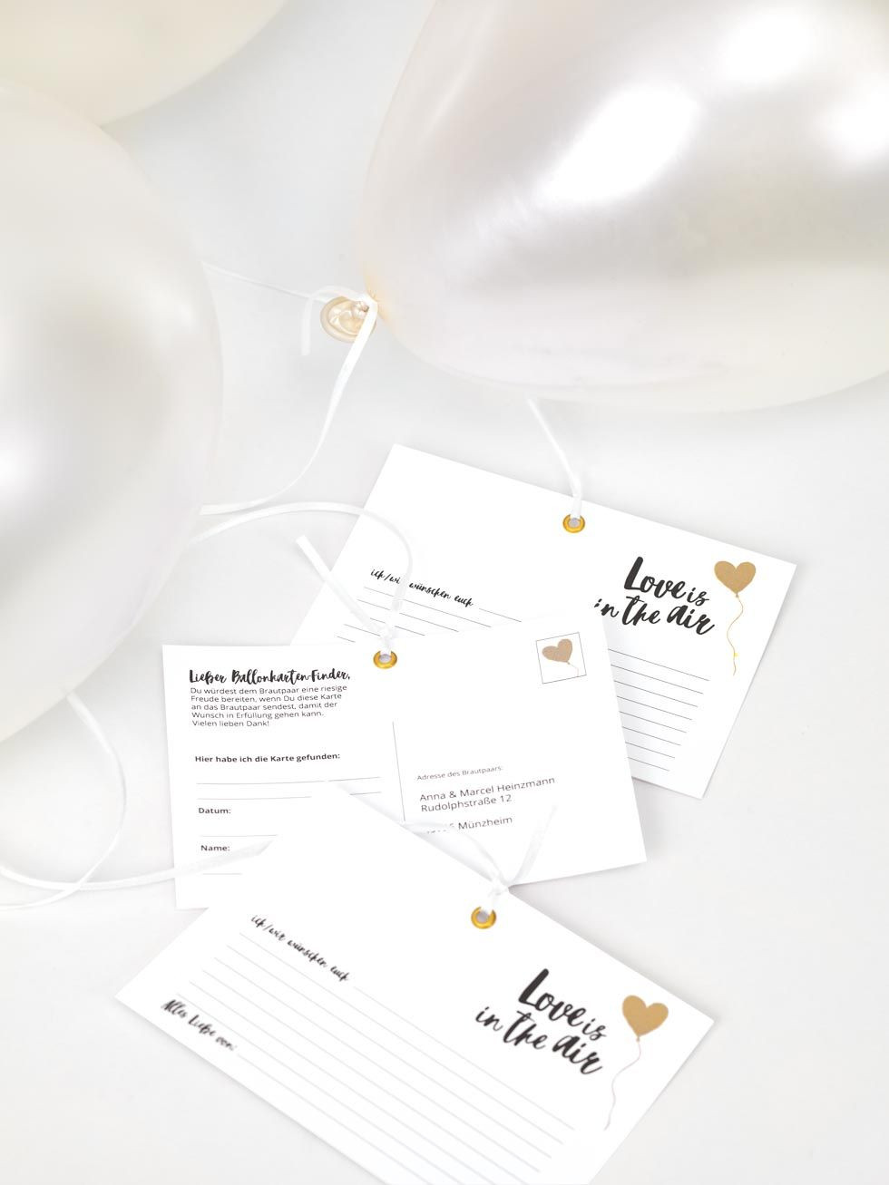 Geschenke Zum Standesamt
 Vorlagen Ballonflugkarten für eure Hochzeit