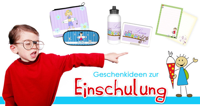 Geschenke Zur Einschulung
 personalisierte Kindergeschenke