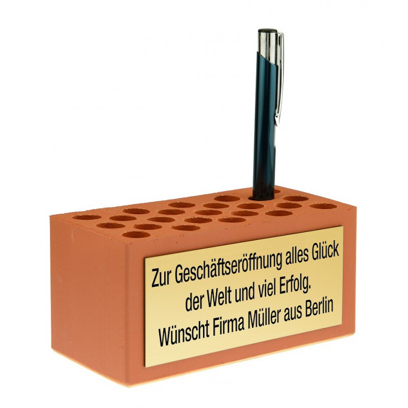 Geschenke Zur Geschäftseröffnung
 Ziegelstein Grundstein mit Text und Logo Werbegeschenk