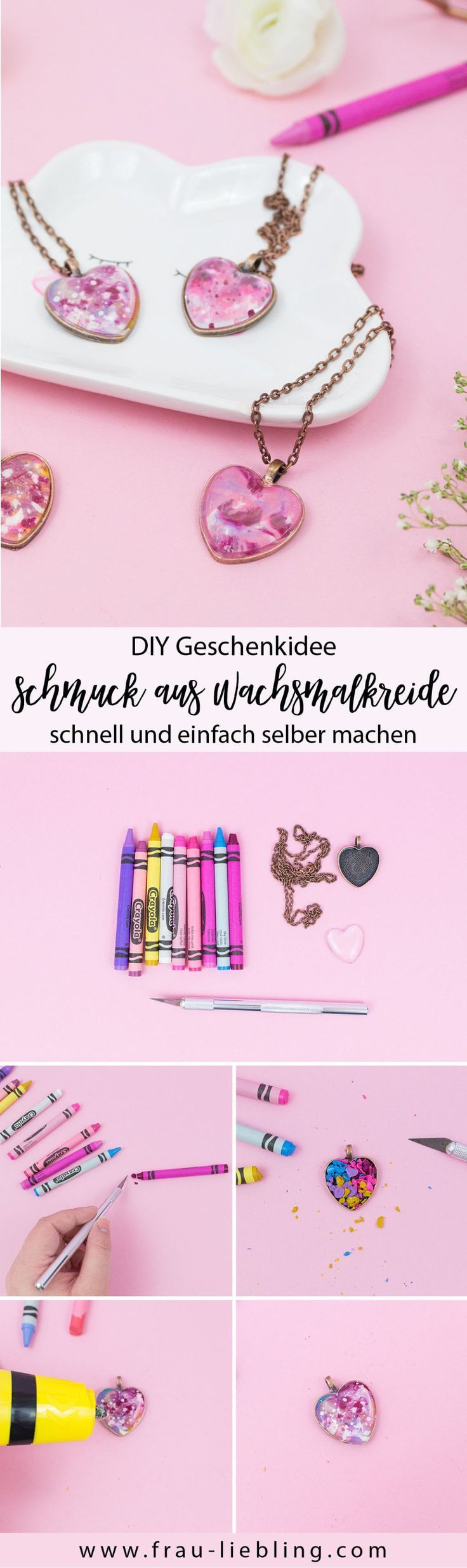 Geschenkidee Diy
 Geschenkidee DIY Schmuck aus Wachsmalstiften