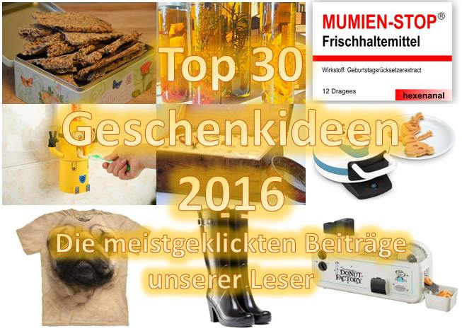 Geschenkideen 2016
 Top 30 der beliebtesten Geschenkideen in 2016 – Die