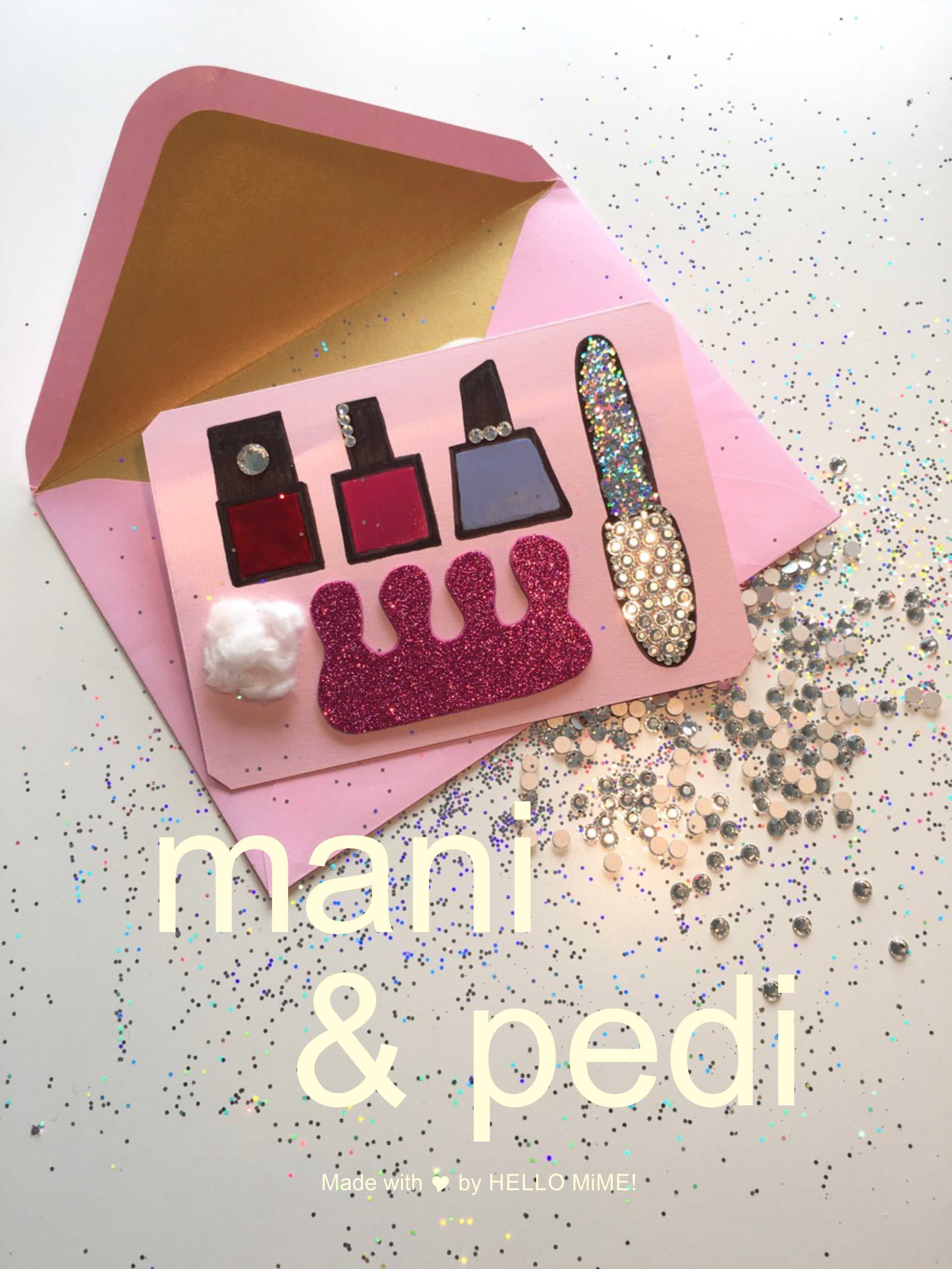 Geschenkideen Gutschein
 Beauty Geschenk Gutschein mit Strass und Nagellack basteln