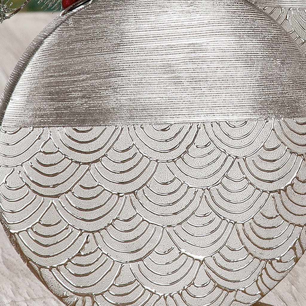 Gilde Handwerk Online Shop
 Vase Tegola aus Keramik flach rund versilbert Gilde Handwerk