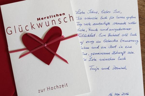 Glückwünsche Zur Hochzeit Karte
 Handgeschriebene Karten und Briefe Glückwunschkarte