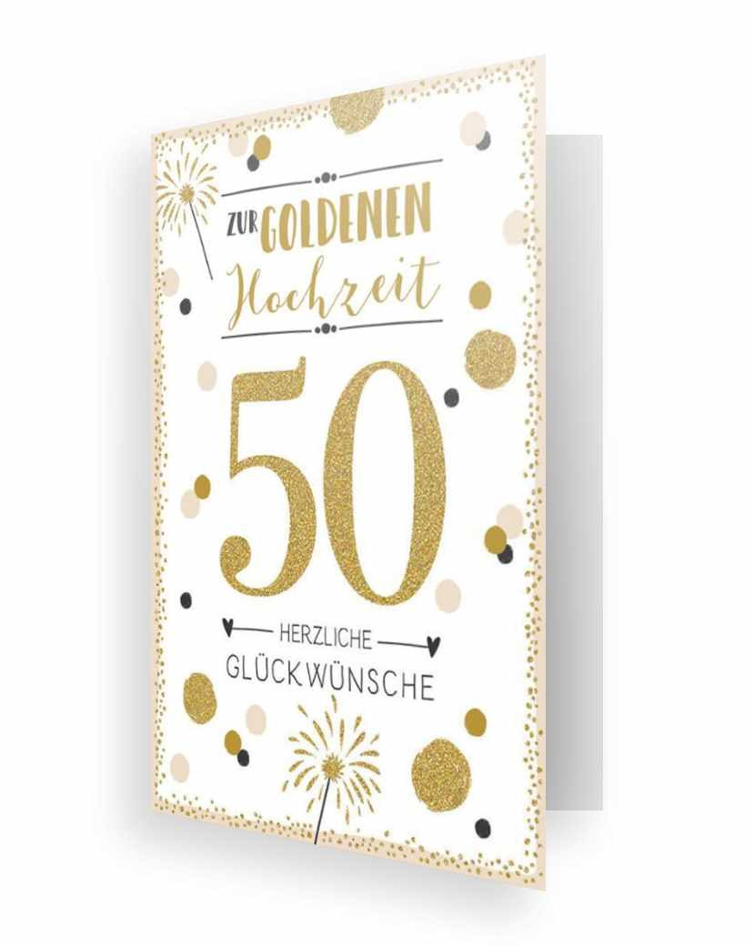 Glückwunschkarte Zur Hochzeit
 Glückwunschkarte "50 Gold" zur goldenen Hochzeit