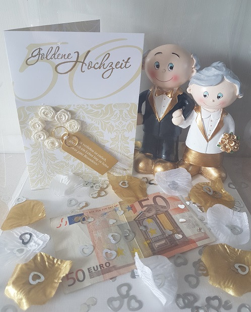 Goldene Hochzeit Geschenk
 Gabis Ballonerie Geschenk Box "Goldene Hochzeit"