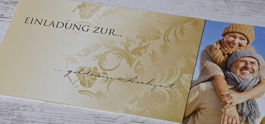 Goldene Hochzeit Gestalten
 Einladungskarten für goldene Hochzeit selbst gestalten