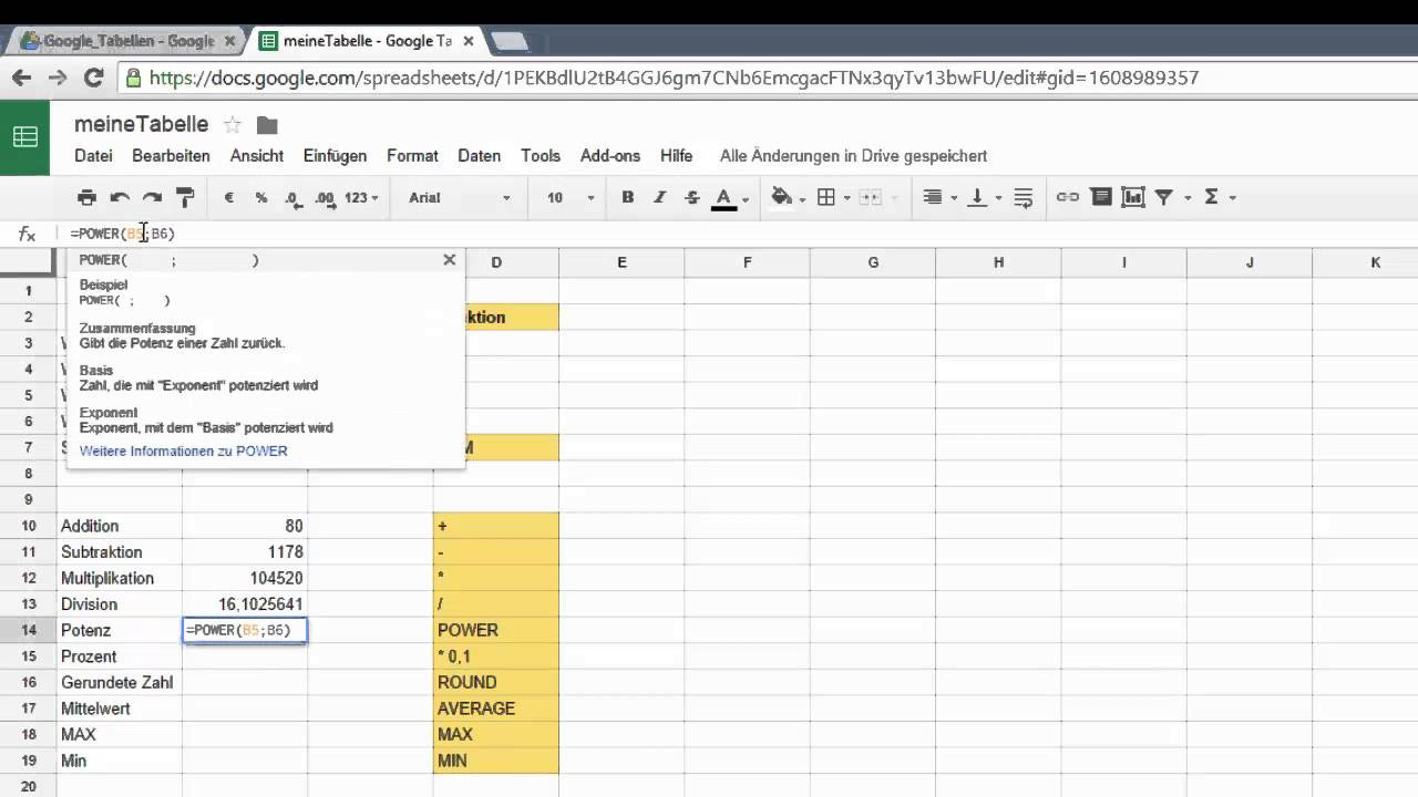 Google Tabellen
 6 Google Drive Tabellen Einfache Funktionen einfügen