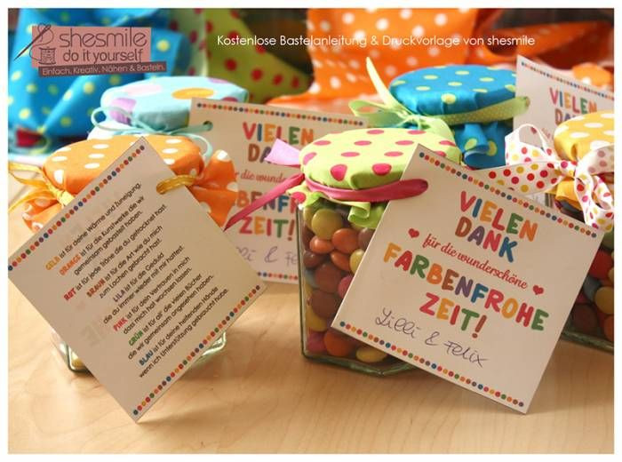 Gratis Geschenke Kindergarten
 Abschiedsgeschenk Danke für Farbenfrohe Zeit