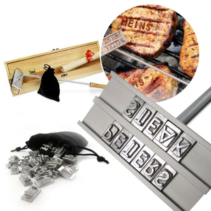 Grill Geschenke Für Männer
 Grillbrandeisen aus Aluminium brennt Buchstaben ins Fleisch