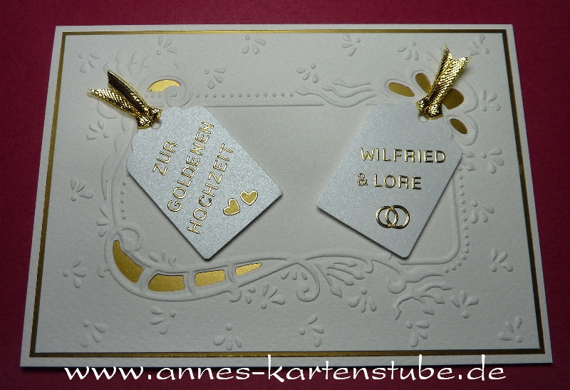 Grüße Zur Goldenen Hochzeit
 Annes Kartenstube Karte zur Goldenen Hochzeit
