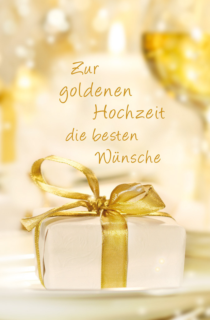 Grußkarte Hochzeit
 Geschenkkörbe im line Shop kaufen Grußkarte Goldene