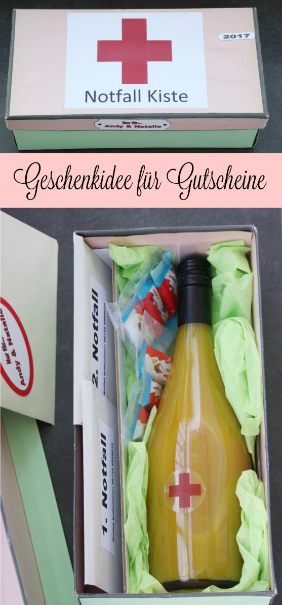 Gutschein Geschenke
 Geschenkidee Notfallkiste Geschenkideen