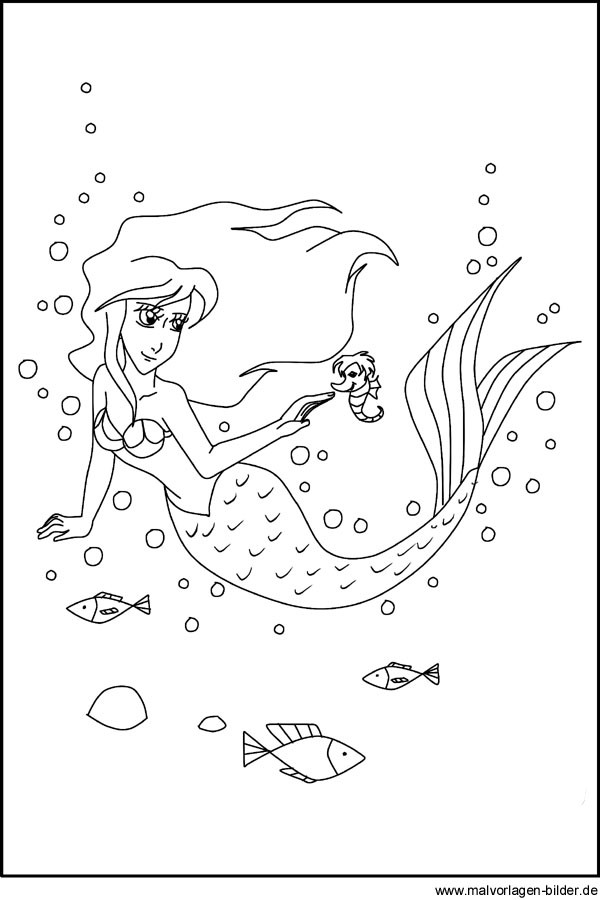 H2O Ausmalbilder
 Ausmalbild von einer Meerjungfrau zum Ausdrucken