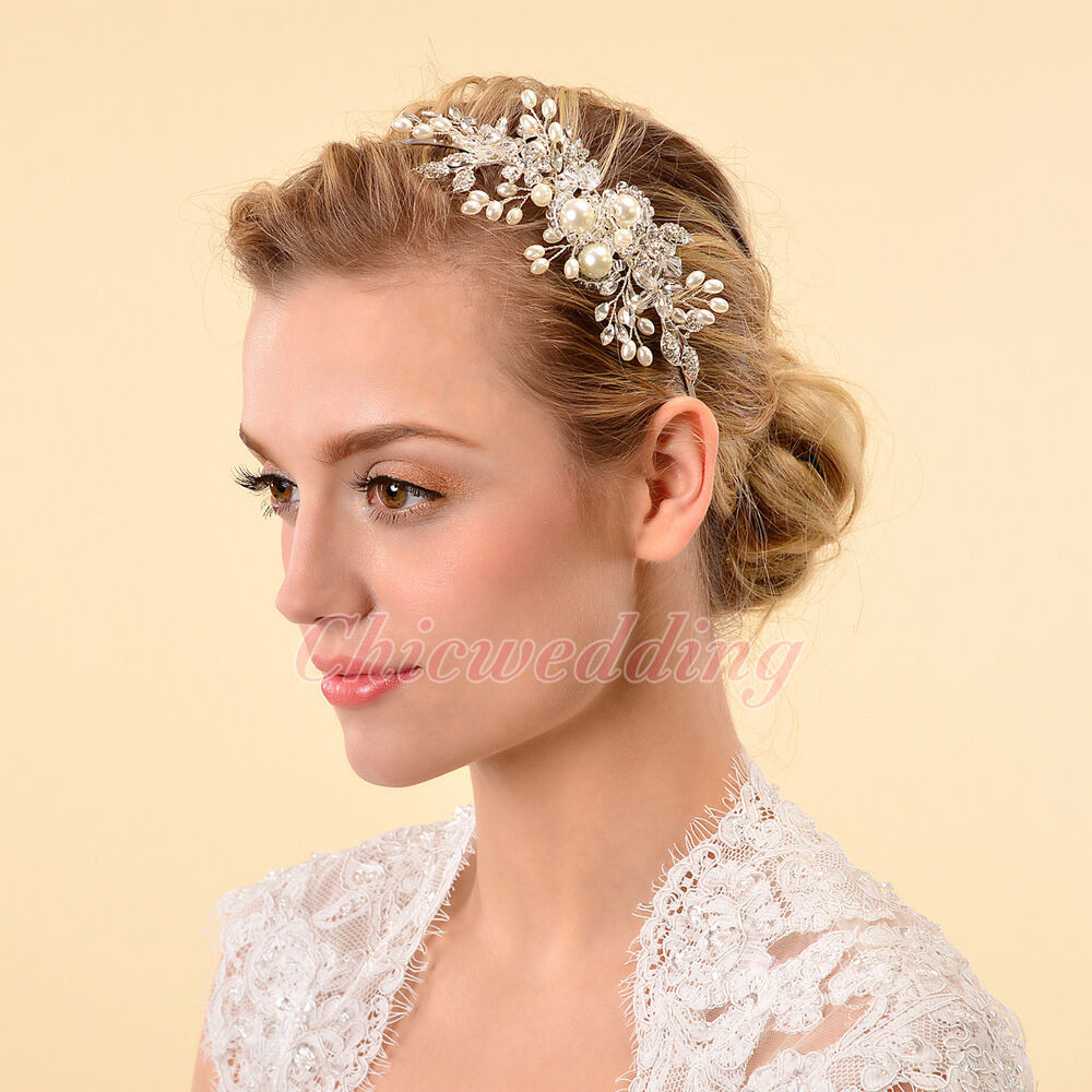 Haarreif Hochzeit
 Perle Tiara Diadem Haarreif Strass Brautschmuck