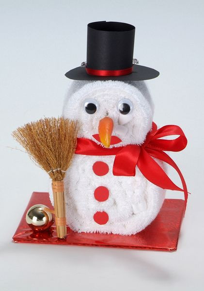 Handtuch Geschenke Basteln
 Handtuchfiguren „Schneemann“ von Handtuchfiguren auf