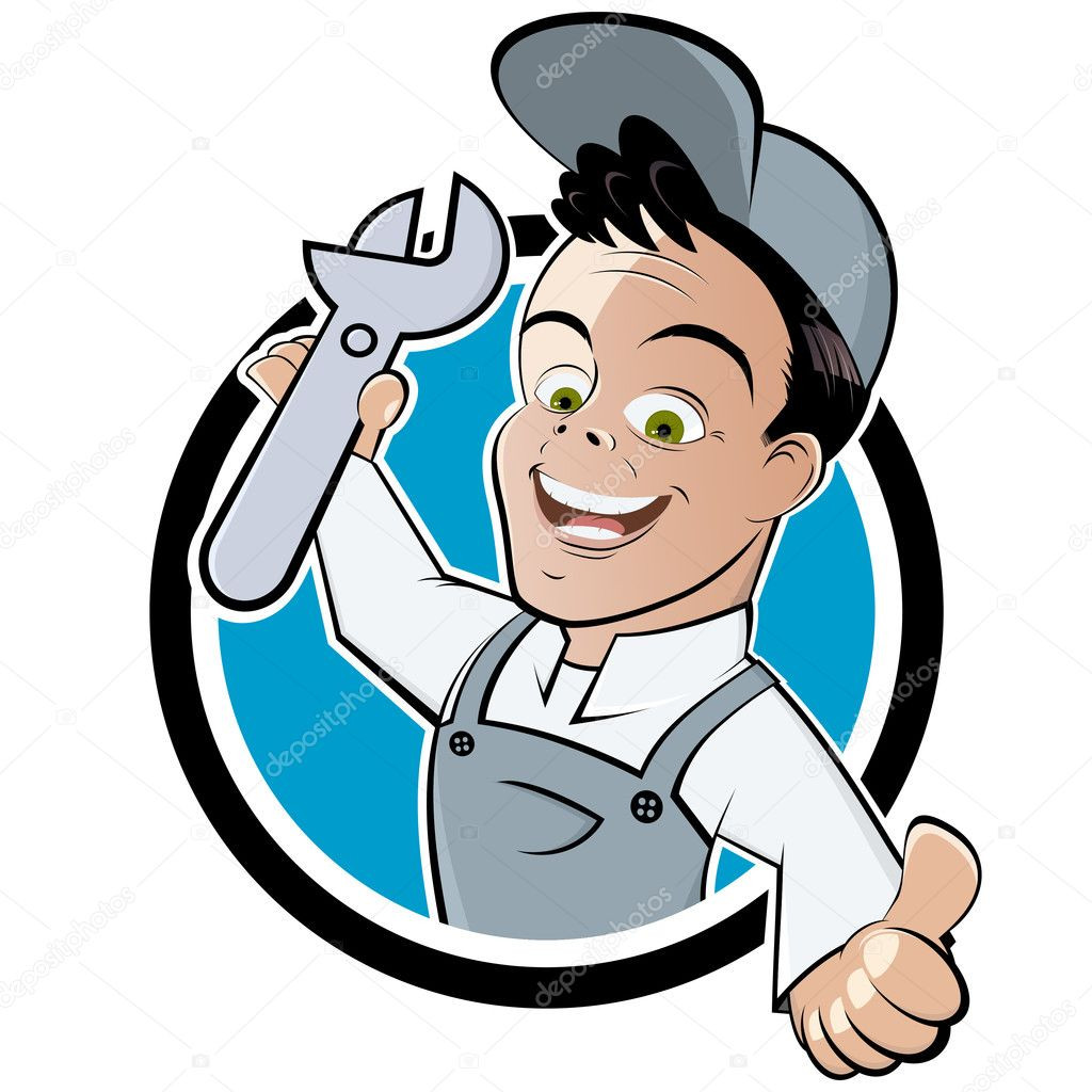 Handwerk Clipart
 Funny cartoon mechanic — Stock Vector © shockfactor