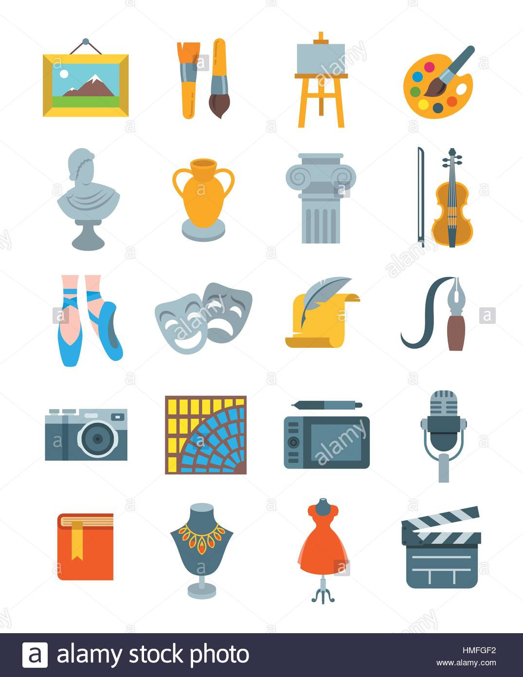 Handwerk Icon
 Kunst und Handwerk flache Vektor Icons Set Bunte Symbole