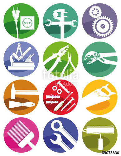 Handwerk Icon
 "Werkzeuge und Handwerker Zeichen" Stockfotos und