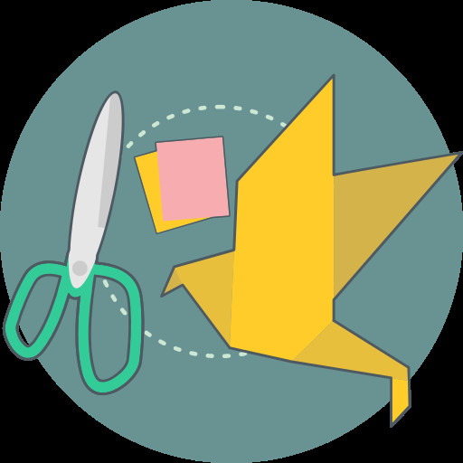 Handwerk Symbol
 ᐈ Handwerk kreativ Schnitt origami Symbol