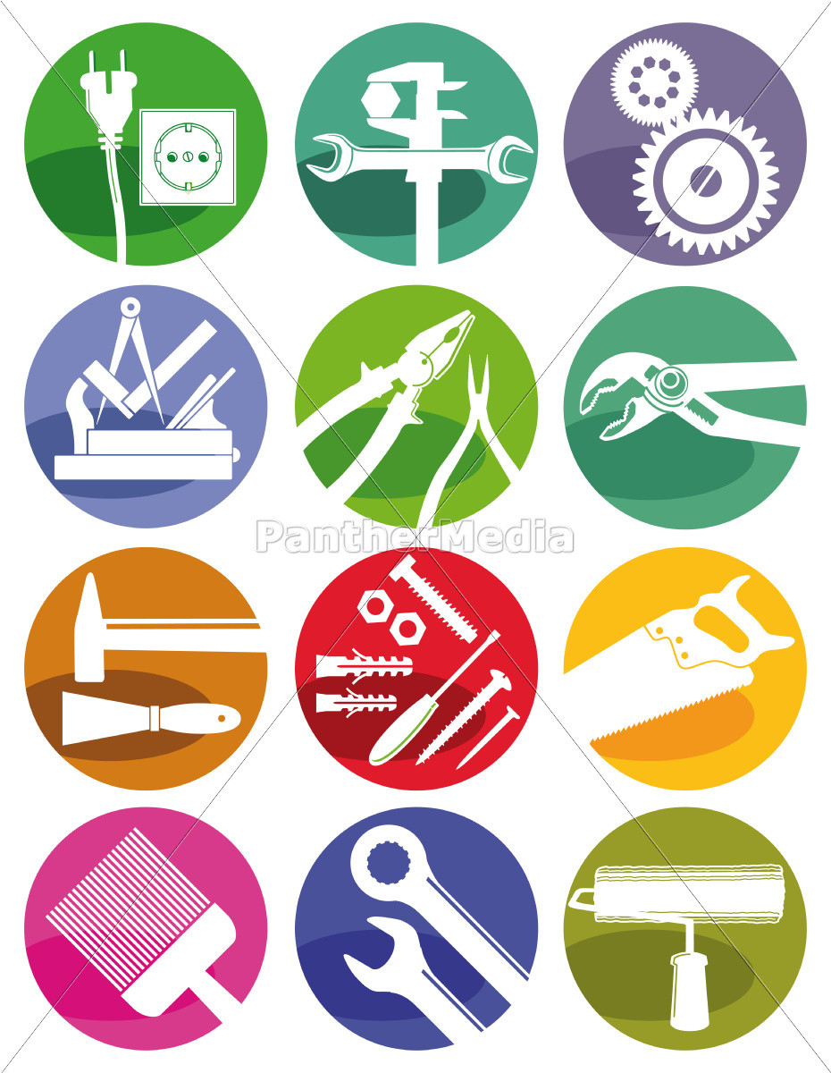 Handwerk Symbol
 Werkzeuge und Handwerker Zeichen Lizenzfreies Foto