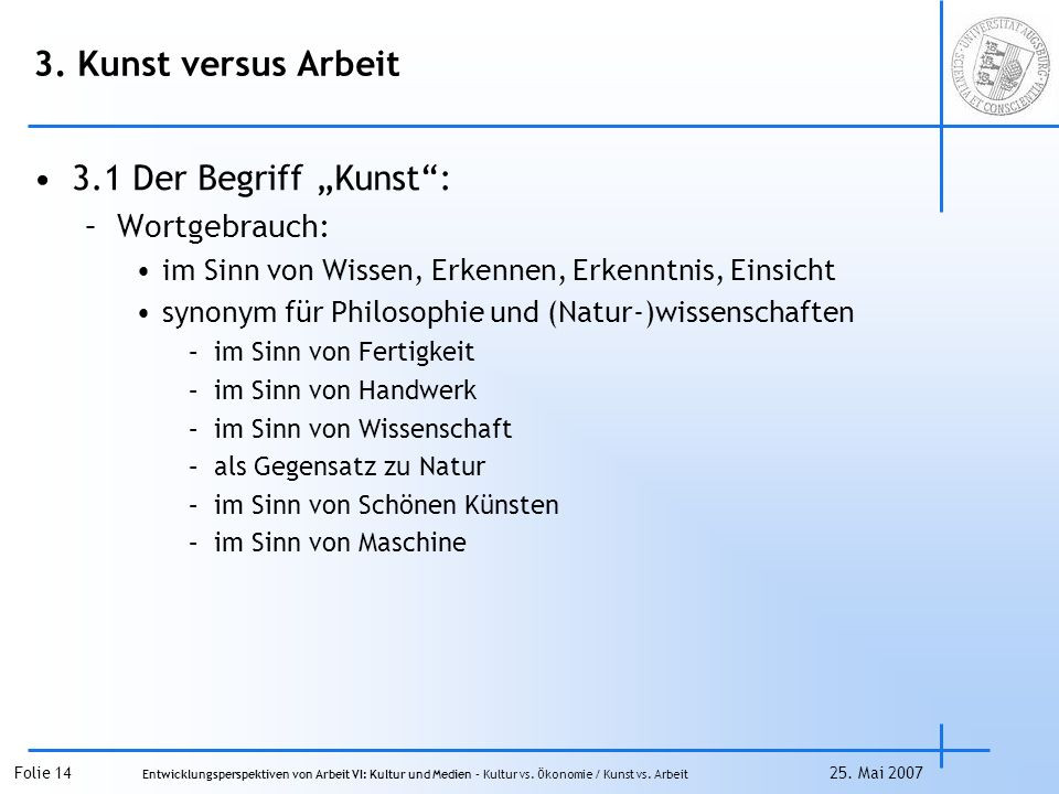 Handwerk Synonym
 Entwicklungsperspektiven von Arbeit VI Kultur und Me n