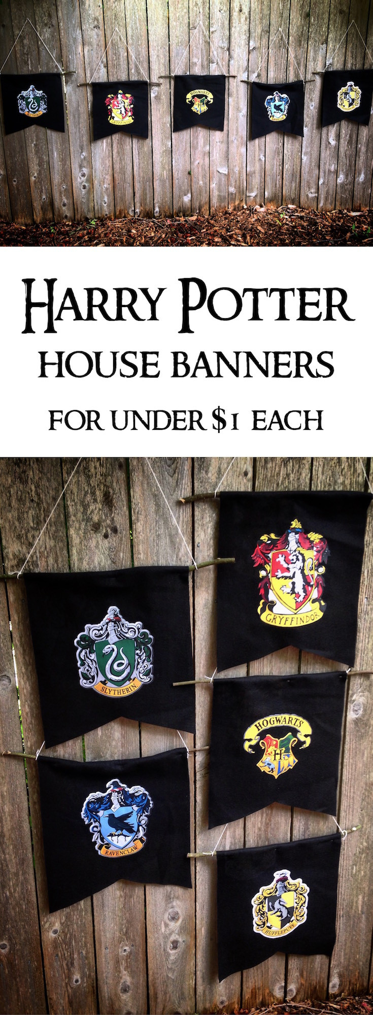 Harry Potter Diy
 Harry Potter Hogwarts House Banners DIY Paper Trail Design