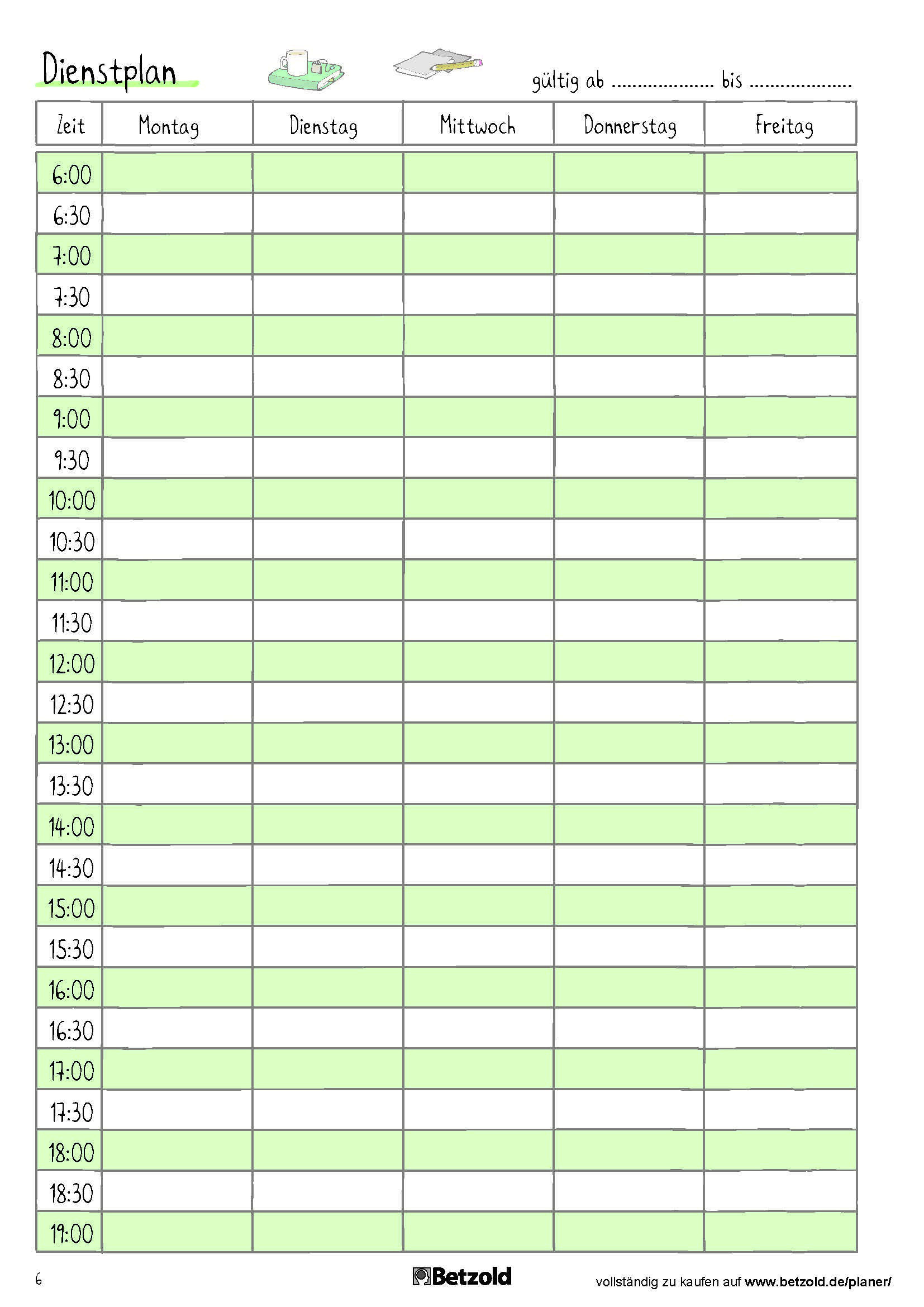 Heim Und Handwerk 2019 Kostenlos
 Dienstplan praktische Vorlage zum Ausdrucken aus dem