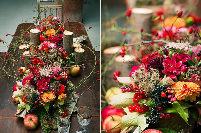 Herbstdeko Hochzeit
 Inspiration für eine Herbsthochzeit in Rot