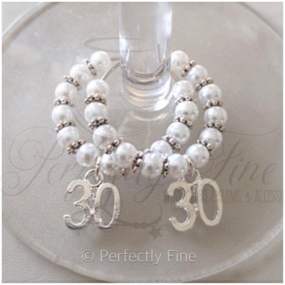 Hochzeit 30 Jahre
 30 Perle Hochzeit Jahrestag Wein Glas Charms 30