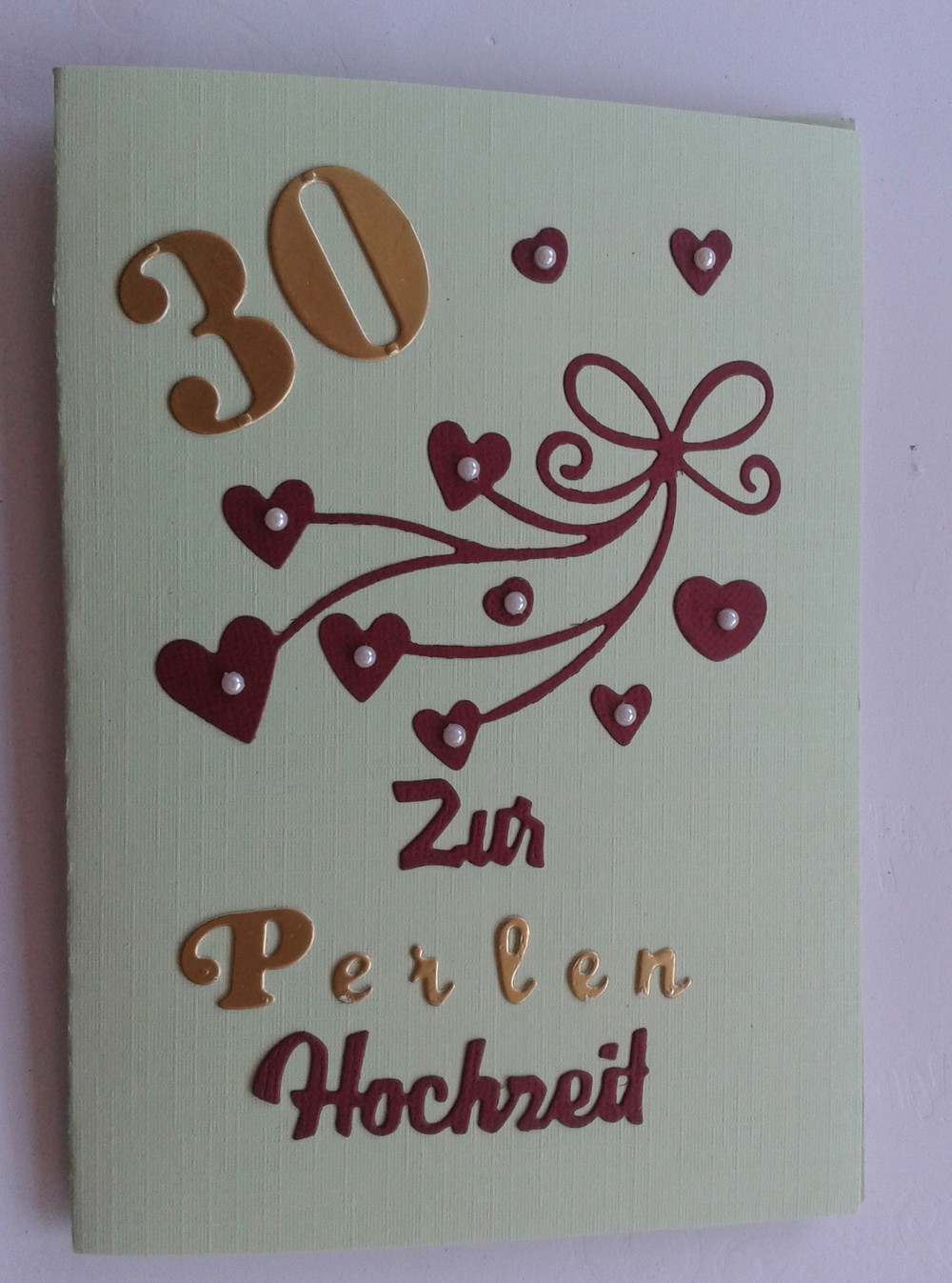 Hochzeit 30 Jahre
 Hochzeit Grußkarte zur Perlen Hochzeit 30 Jahre ein