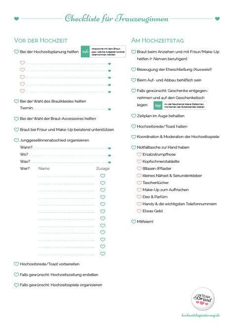 Hochzeit Checkliste
 Best 25 Trauzeugin checkliste ideas on Pinterest