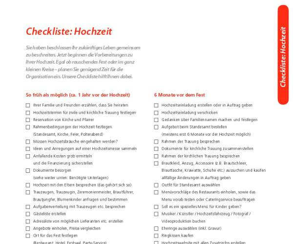 Hochzeit Checkliste
 Checkliste Hochzeit Download