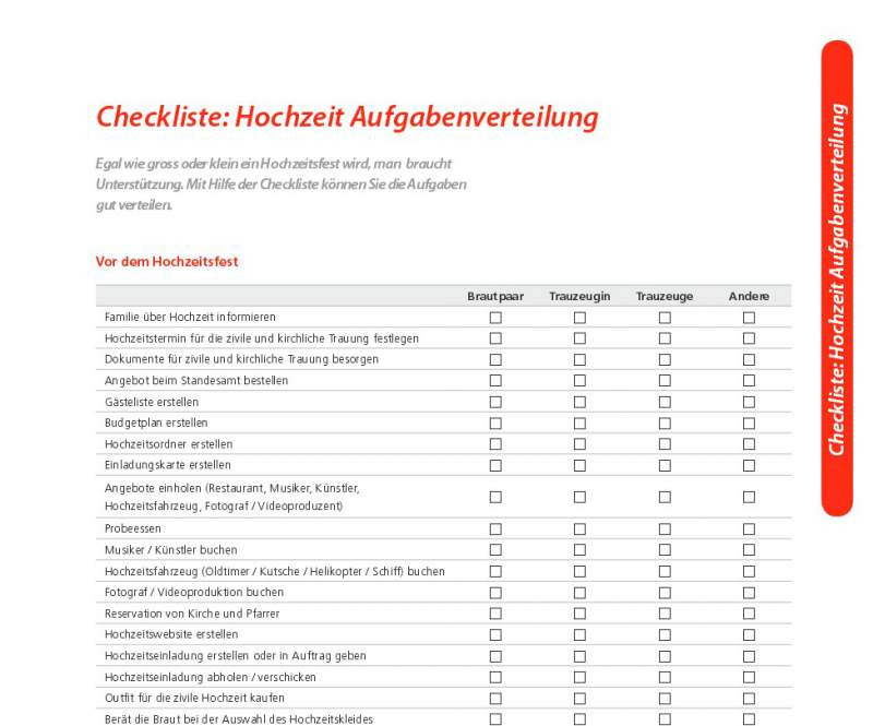 Hochzeit Checkliste
 Checkliste Hochzeit Download