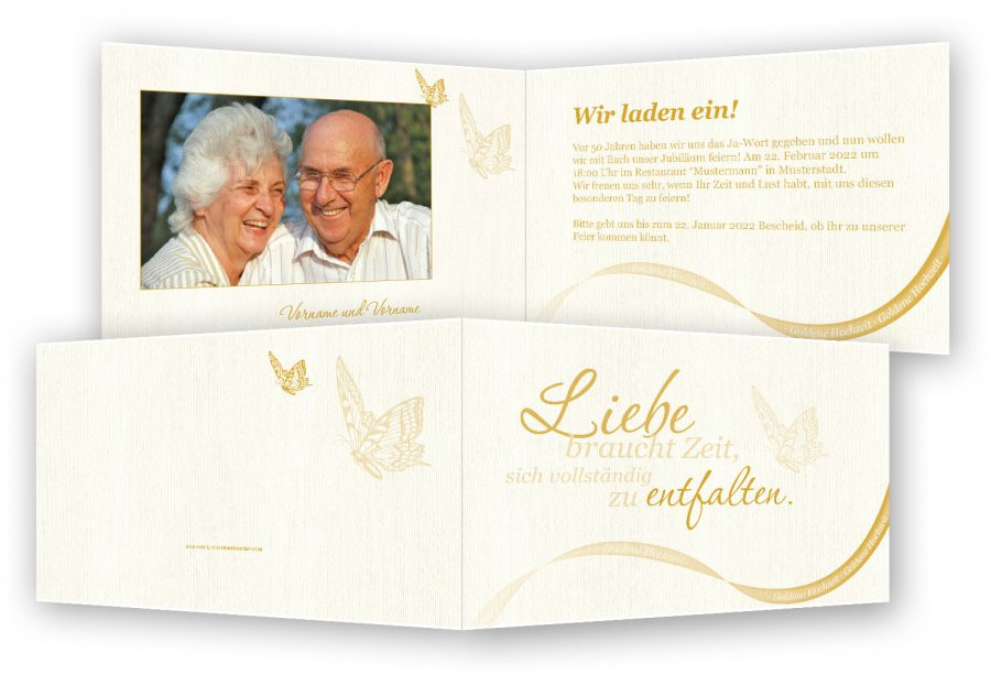 Hochzeit Einladung
 Einladung Goldene Hochzeit Vorlage