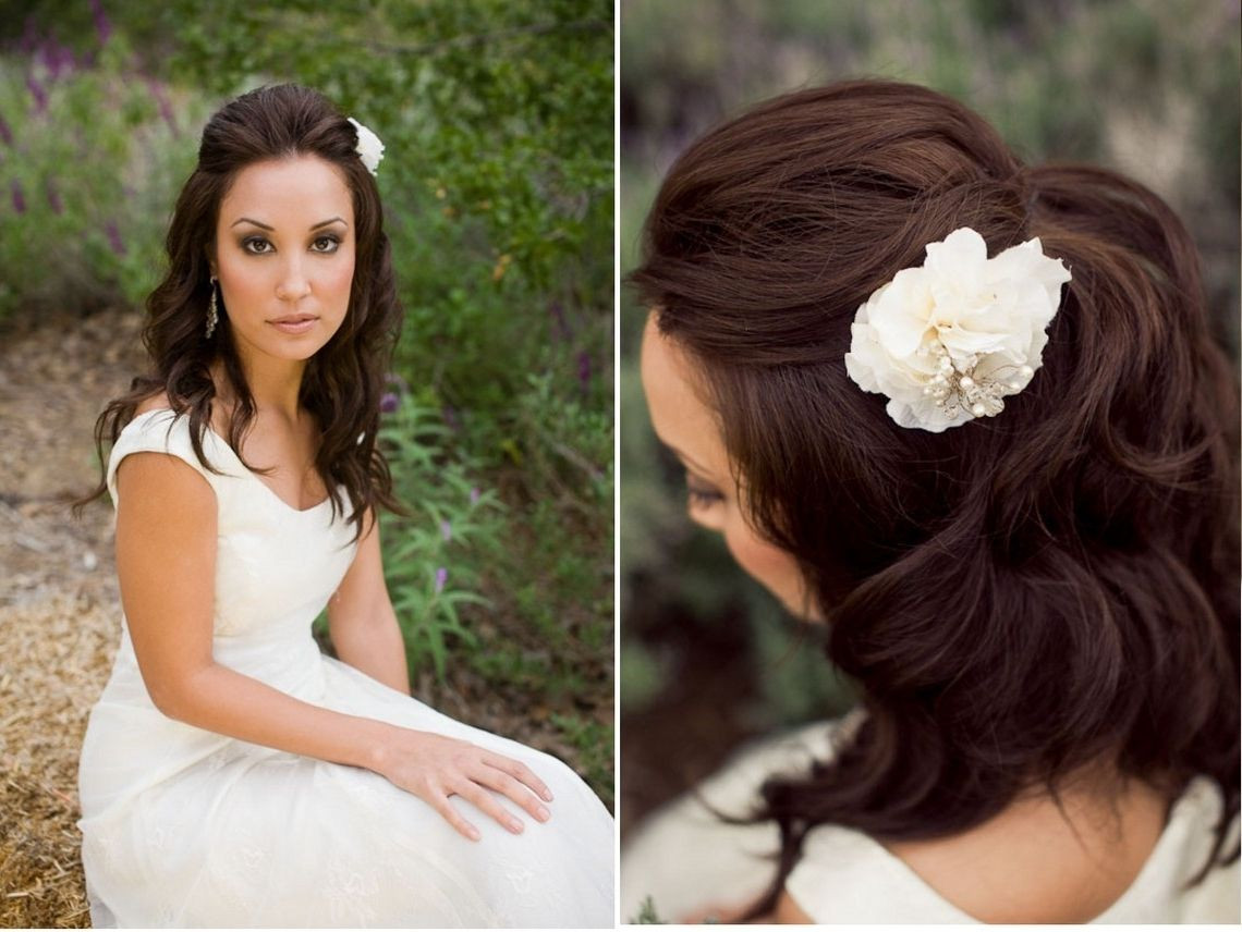 Hochzeit Frisuren Schleier
 Gerade Hochzeit Frisuren mit Schleier