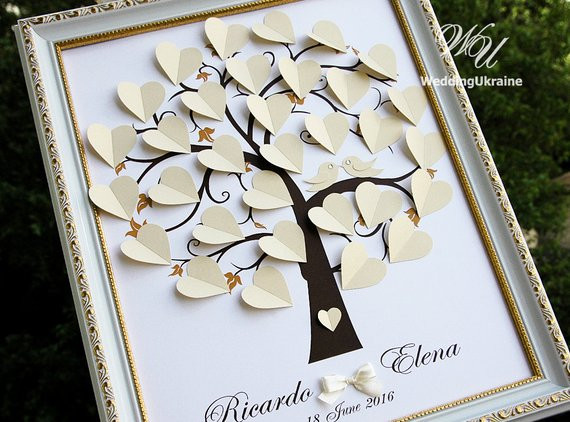 Hochzeit Gästebuch Ideen
 Elfenbein Hochzeit Baum Gästebuch Ideen Liebe Vögel 3d