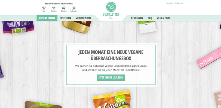 Hochzeit-Jeden Monat Eine Überraschung
 Jeden Monat eine neue vegane Überraschungsbox