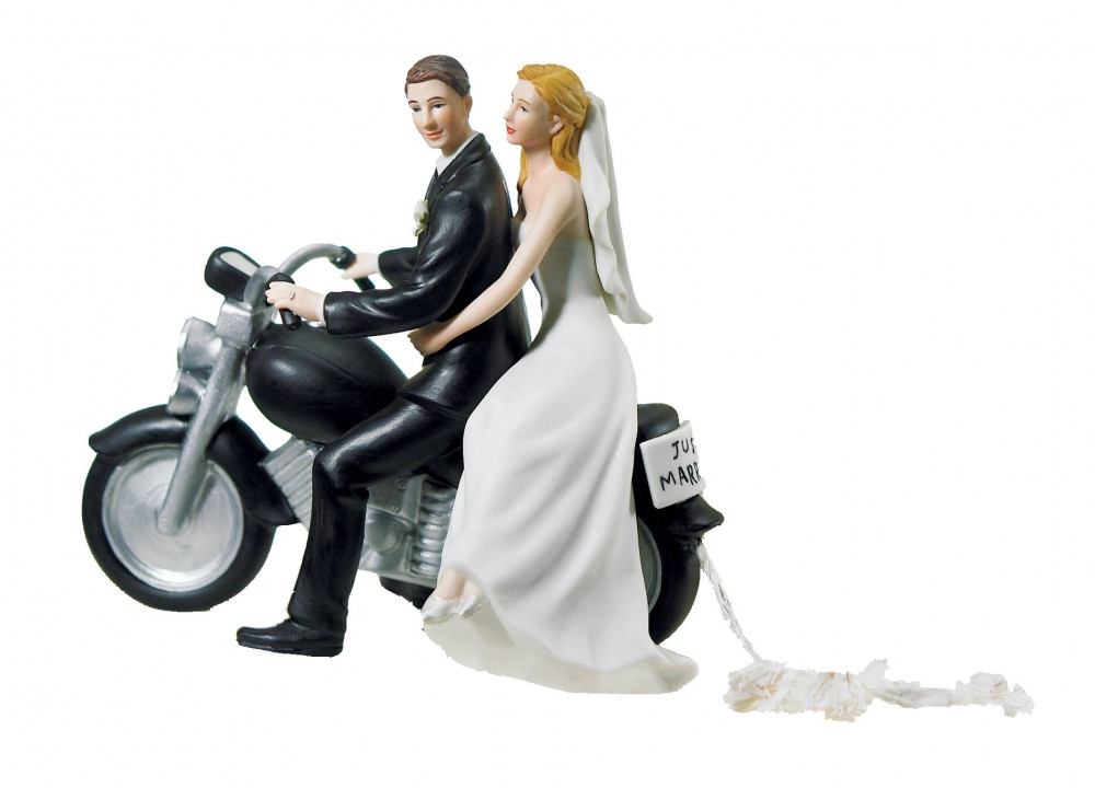 Hochzeit Motorrad
 Brautpaar auf Motorrad