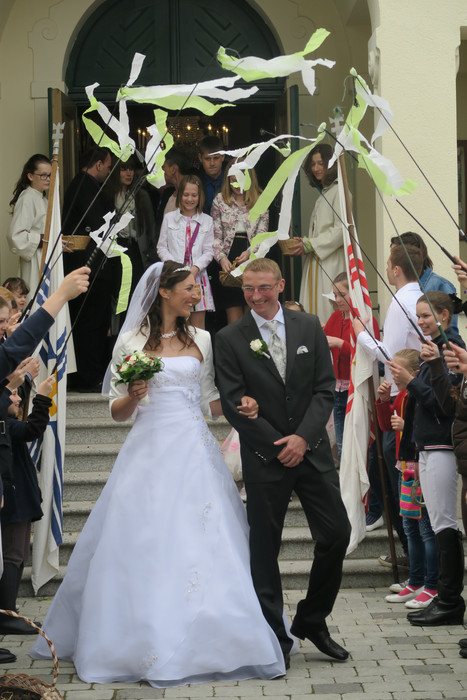 Hochzeit Spalier
 Volkspartei Niederleis Gerald Lehner und Andrea Fally