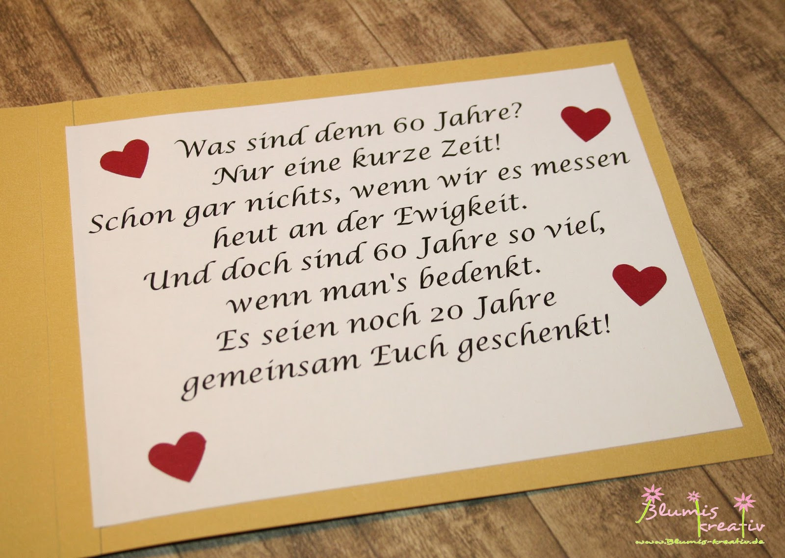 Hochzeit Sprüche Karte
 Blumis kreativ Blog Zur diamantenen Hochzeit Minialbum