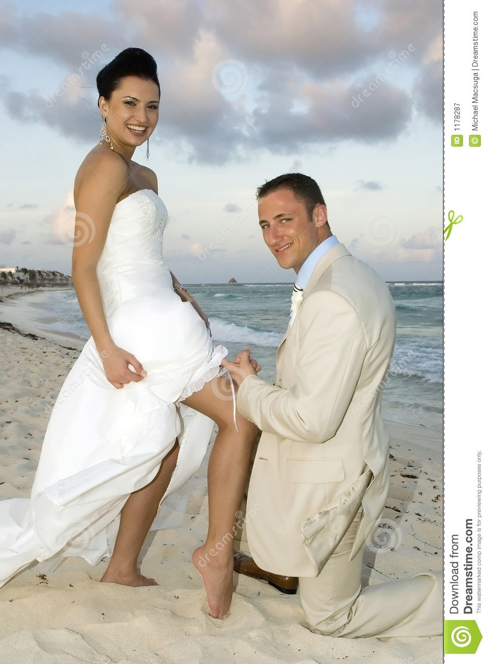 Hochzeit Strand
 Karibische Strand Hochzeit Strumpfband Gurt Stockbild