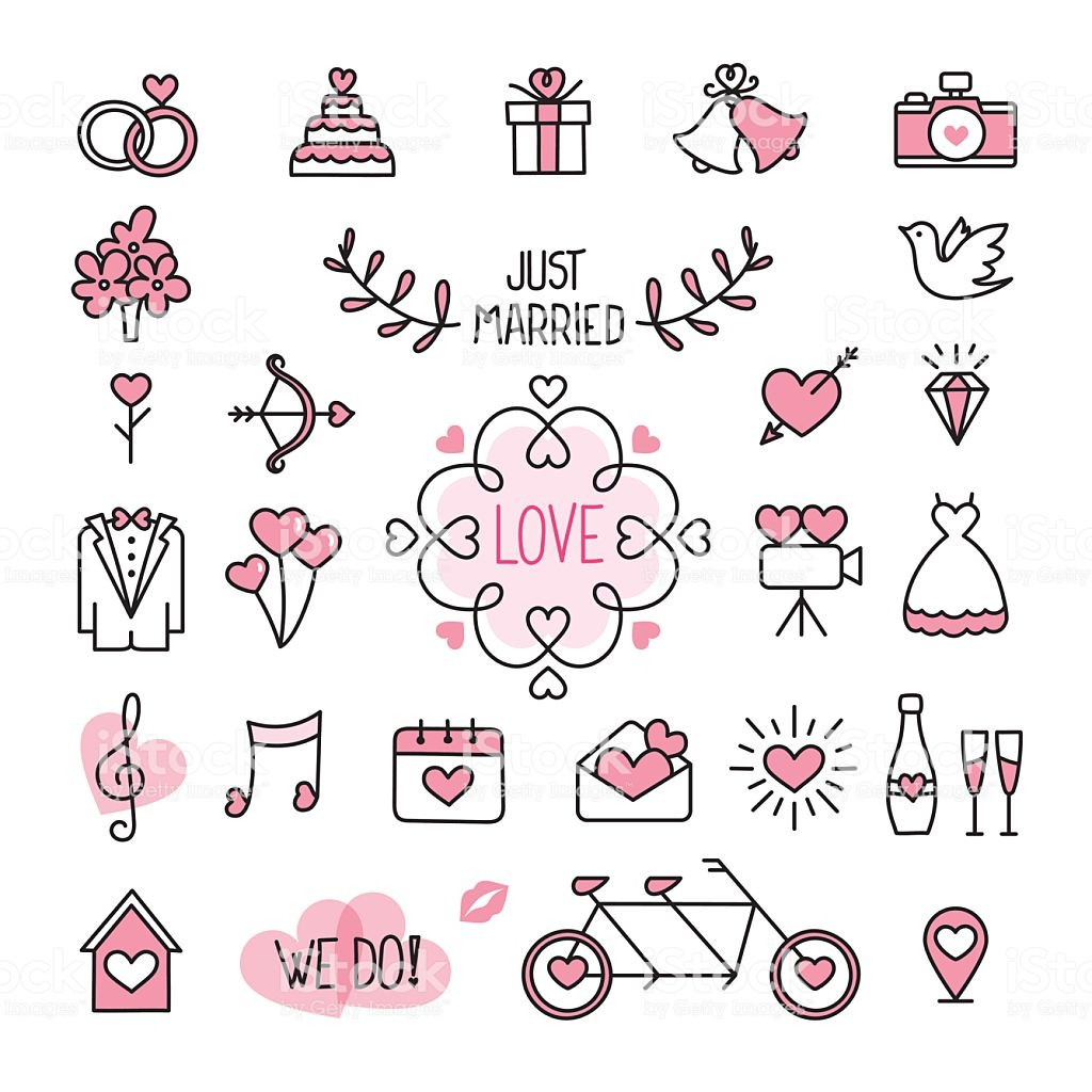 Hochzeit Symbol
 Hochzeit Symbole Stock Vektor Art und mehr Bilder von