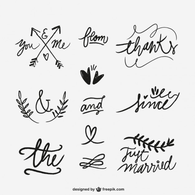 Hochzeit Symbole Vorlagen
 Handwritten hochzeit worte