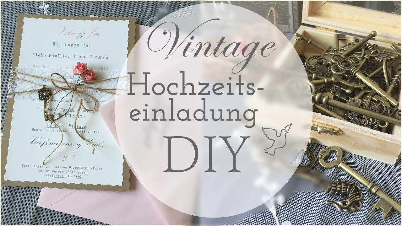 Hochzeitseinladungen Diy
 Vintage Hochzeitseinladung DIY Wedding