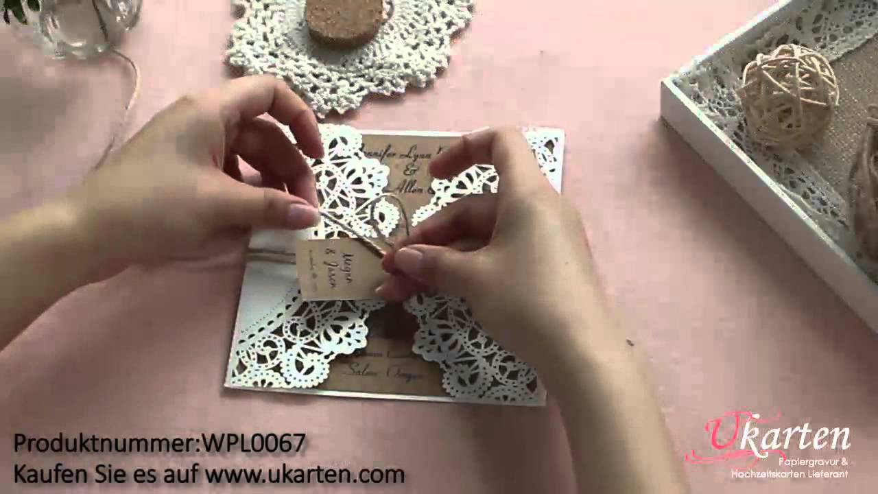 Hochzeitskarten Diy
 DIY Lasercut Hochzeitskarten WPL0067 von Ukarten